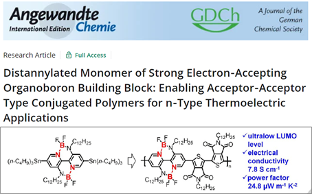  长春应化所刘俊Angew: A-A型有机硼共轭高分子的n-型热电应用,图片,电子受体,有机合成,高分子骨架,光电,热电应用,第1张